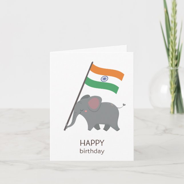 Indian Birthday Card Karte (Vorderseite)