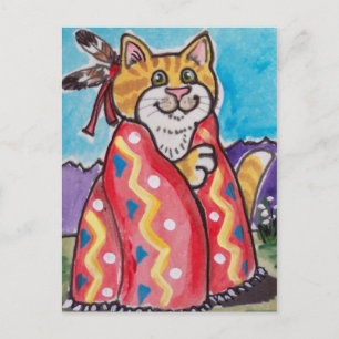 Indian Blanket Cat - Südwestliche Postkarte - nied
