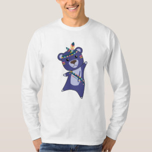 Indian Blue Bar Fashion Teddy Feather T-Shirt