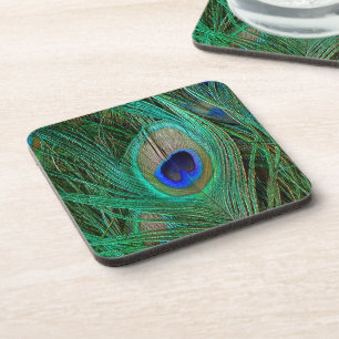 Indian Blue Peacock Feather Untersetzer