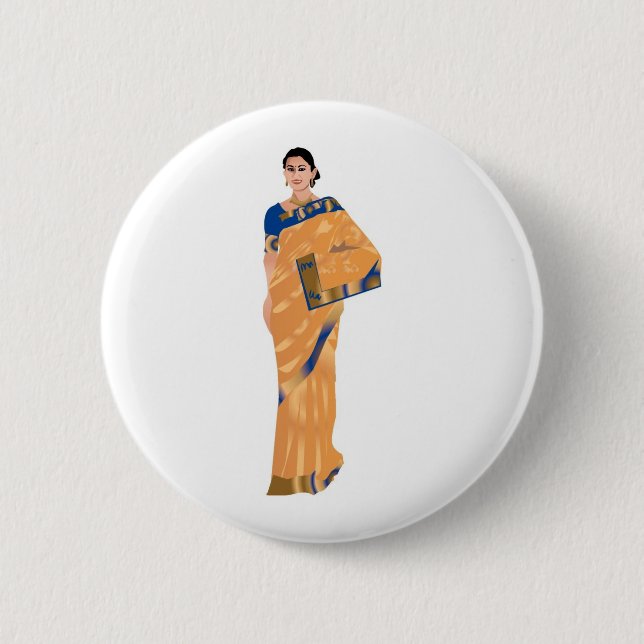 Indian Bride Clipart Button (Vorderseite)
