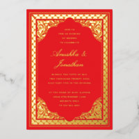 Indian Celebration Wedding Mehndi Party Gold Foil