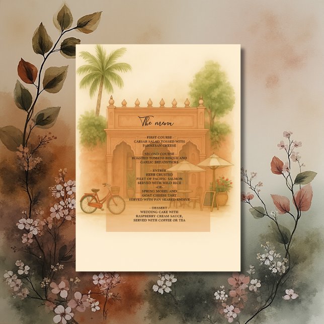 Indian Courtyard Hochzeit in Urlaubsort Escape Menükarte (Von Creator hochgeladen)