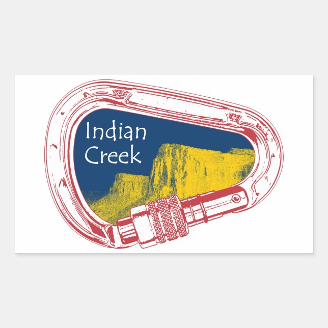 Indian Creek Climbing Carabiner Rechteckiger Aufkleber (Vorderseite)