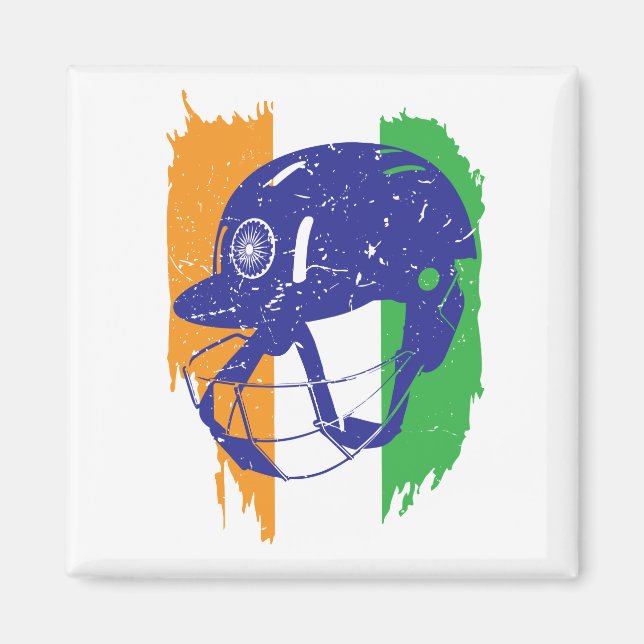 Indian Cricket Team Helmet T - Shirt Fans Jersey Magnet (Vorne)