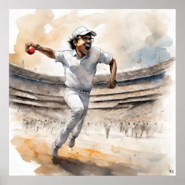 Indian Cricketer - ArchivCricket Print Poster