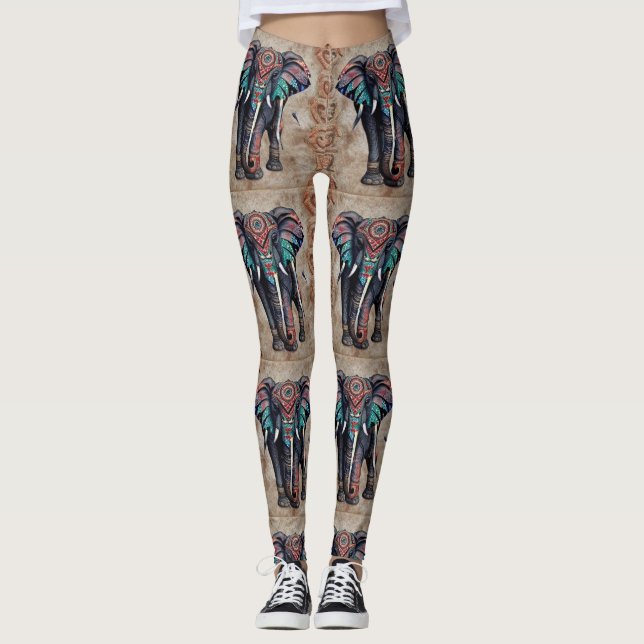 Indian Design Elephant Leggings (Vorderseite)