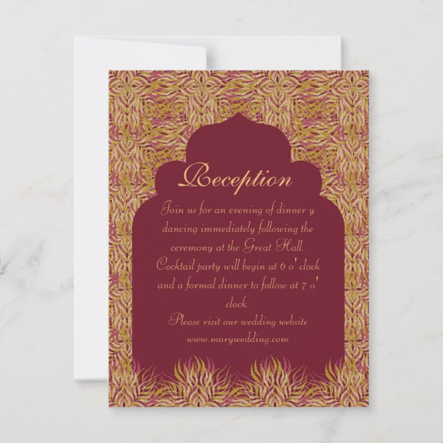 Indian elegant floral gold einladung (Vorderseite)