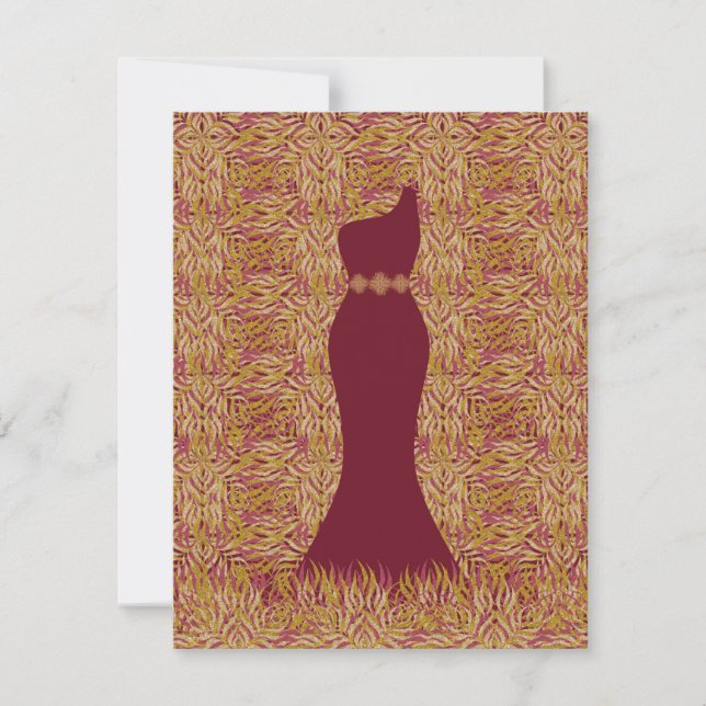 Indian elegant floral gold einladung (Vorderseite)