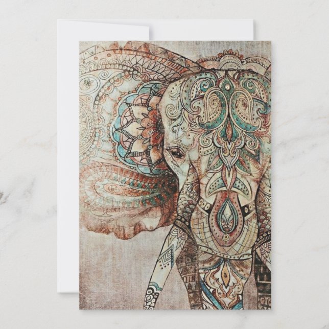 Indian Elephant Einladung (Vorderseite)