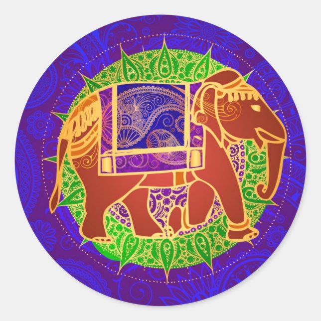 Indian Elephant Umschlag Aufkleber (Vorderseite)