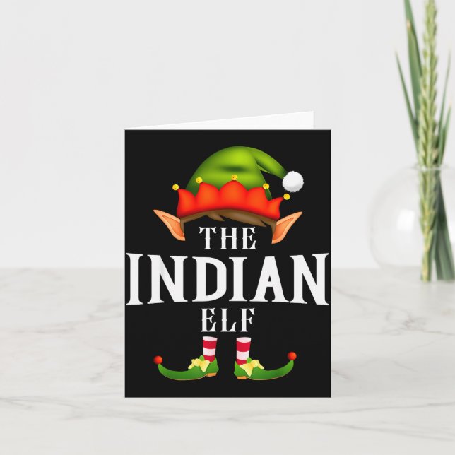Indian Elf Group Funny Christmas Pajama Party  Karte (Vorderseite)