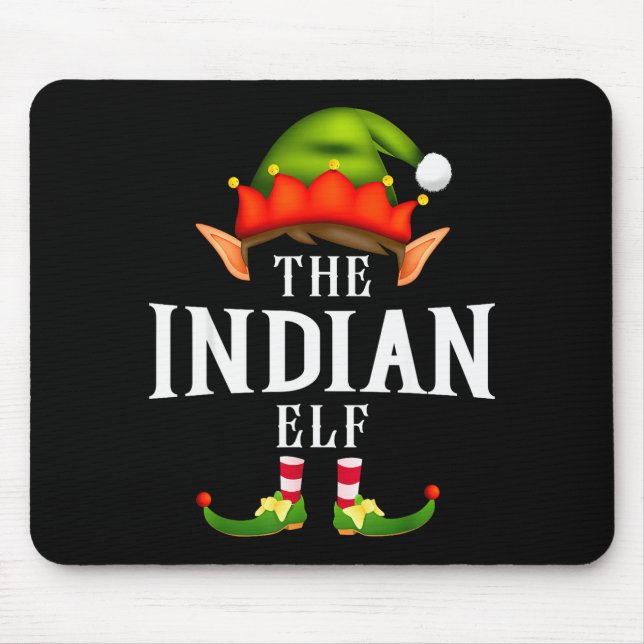 Indian Elf Group Funny Christmas Pajama Party  Mousepad (Vorne)