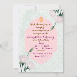 Indian First Rice Feeding Ritual Invitation Card Einladung