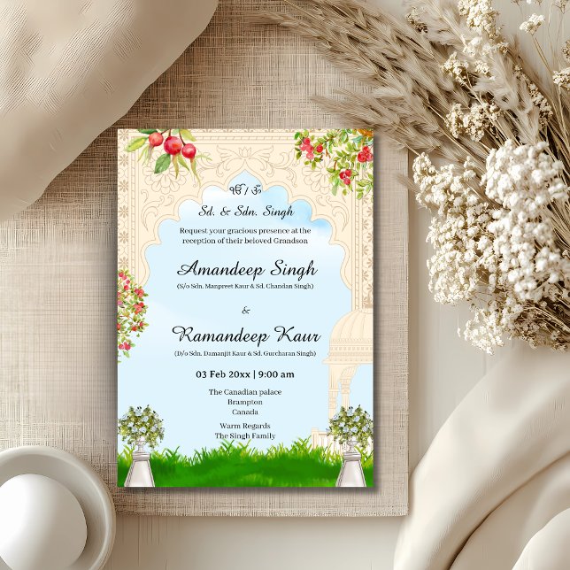 Indian Floral Arch mariage Invitation (Créateur téléchargé)