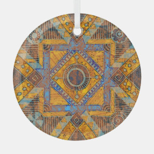 Indian Floral Paisley: Ethnische Medallion. Ornament Aus Glas