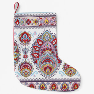 Indian floral paisley medallion pattern. Ethnic Ma Kleiner Weihnachtsstrumpf