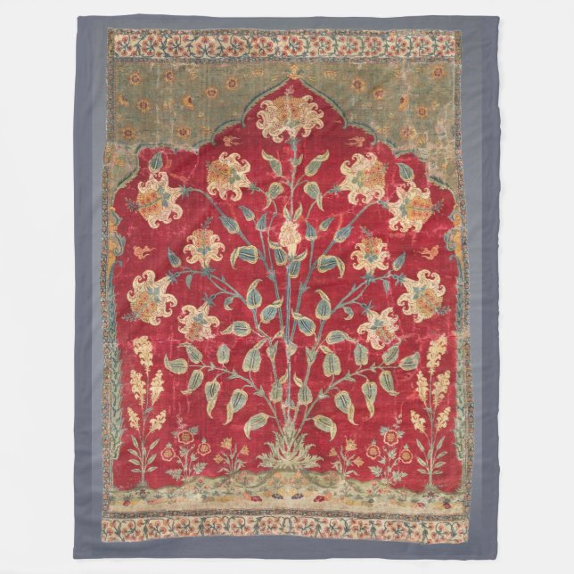 Indian Floral Rug 17. Jahrhundert Kunst Fleecedecke (Vorderseite)