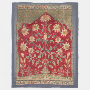 Indian Floral Rug 17. Jahrhundert Kunstkunst Fleecedecke