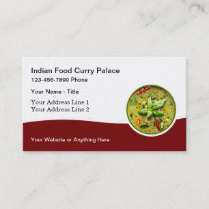 Indian Food Restaurant Cuisine Business Cards Visitenkarte