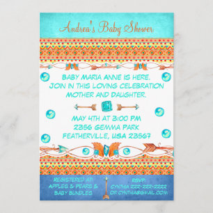 Indian Gems Dream Catcher Baby Shower Einladung