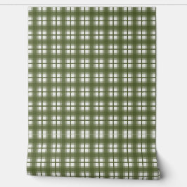 Indian Gingham - Olive Green Camouflage Tapete