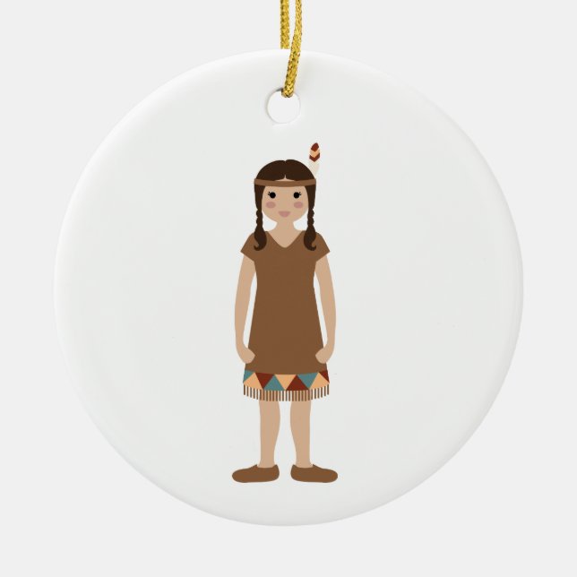 Indian Girl Keramik Ornament (Vorne)