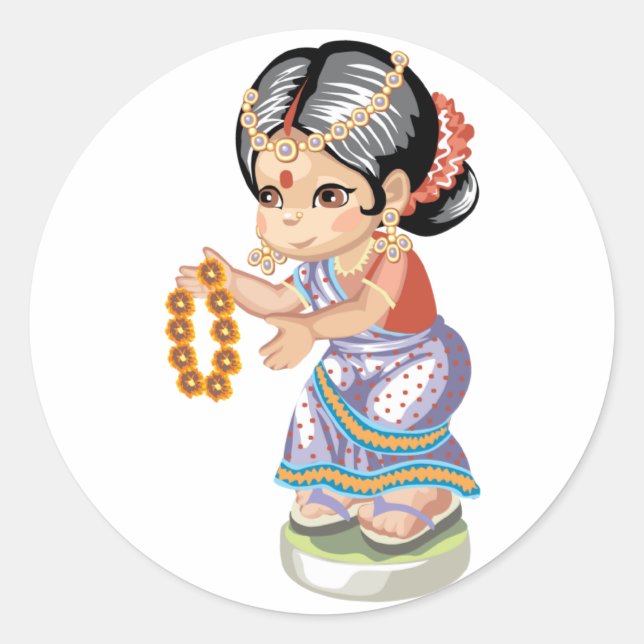 Indian Girl Sticker (Vorderseite)