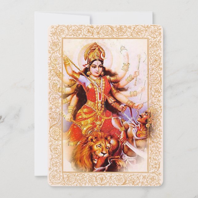 Indian Gods/Ma Durga - Einladungskarte (Vorderseite)