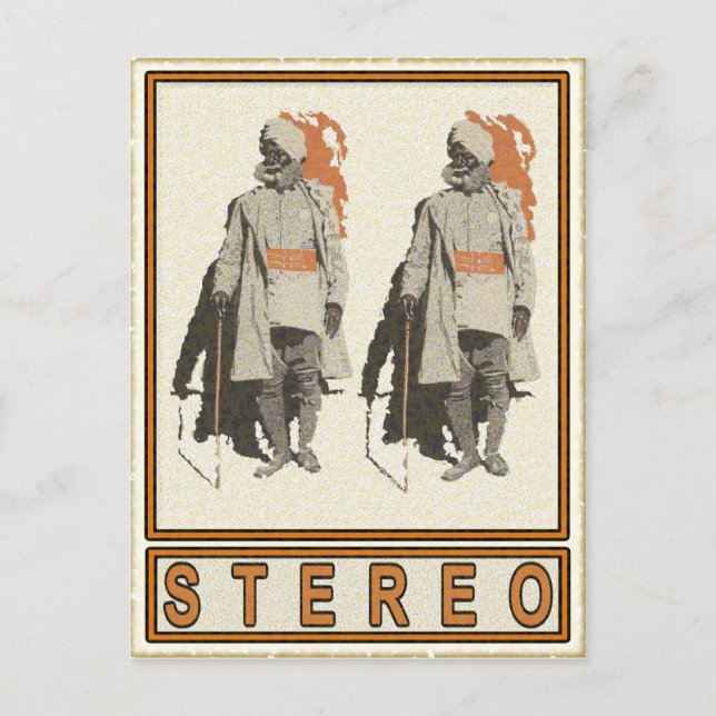 Indian Greeting Card Motiv in Stereo Postkarte (Vorderseite)