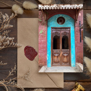 Indian Haveli Door Postkarte