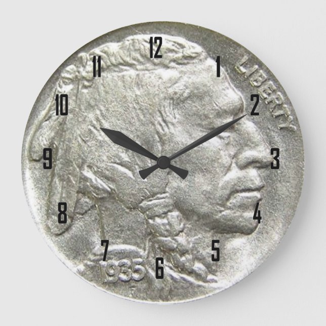 INDIAN HEAD NICKEL GROßE WANDUHR (Vorderseite)