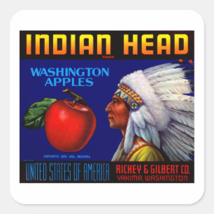 Indian Head Washington Äpfel Quadratischer Aufkleber