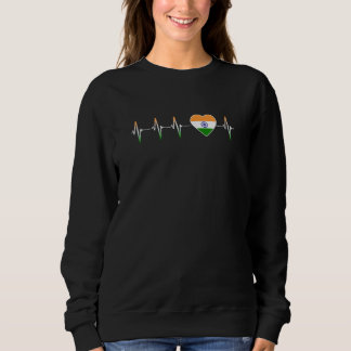 Indian Heartbeat I Liebe India Flag Herzenland Sweatshirt