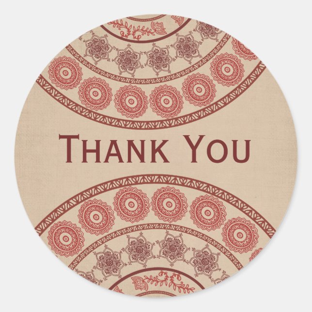 Indian Henna Mehndi Wedding Oval Sticker (Vorderseite)