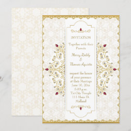 Indian Hindu Gold Wedding Einladung