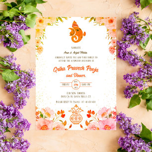 Indian Hindu Housewarming Griha Pravesh Einladung
