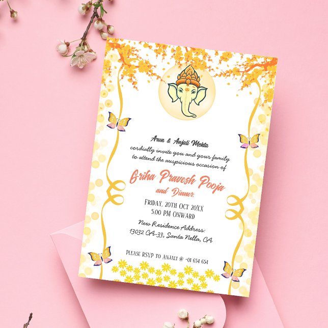 Indian Hindu Housewarming Griha Pravesh Einladung (Von Creator hochgeladen)