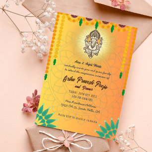 Indian Hindu Housewarming Griha Pravesh Einladung