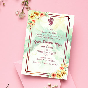 Indian Hindu Housewarming Griha Pravesh Einladung