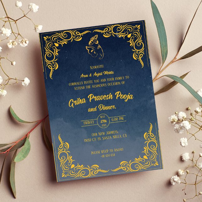Indian Hindu Housewarming Griha Pravesh Einladung (Von Creator hochgeladen)