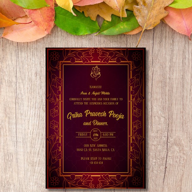 Indian Hindu Housewarming Griha Pravesh Einladung (Von Creator hochgeladen)