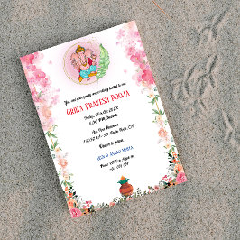 Indian Hindu Housewärming Griha Pravesh Floral Einladung