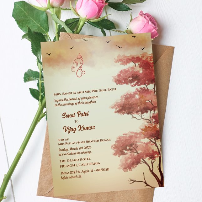 Indian Hindu Wedding Ganesha Einladung (Von Creator hochgeladen)