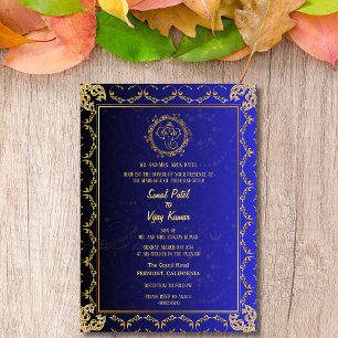 Indian Hindu Wedding Ganesha Royal Golden Einladung