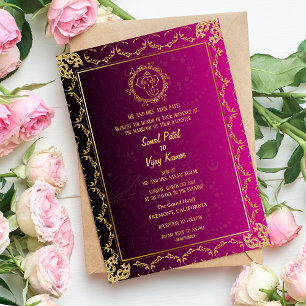 Indian Hindu Wedding Ganesha Royal Golden Einladung
