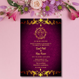 Indian Hindu Wedding Ganesha Royal Golden Einladung