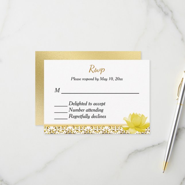 Indian Hindu Wedding Invitation UAWG RSVP Karte (Vorderseite/Rückseite Beispiel)