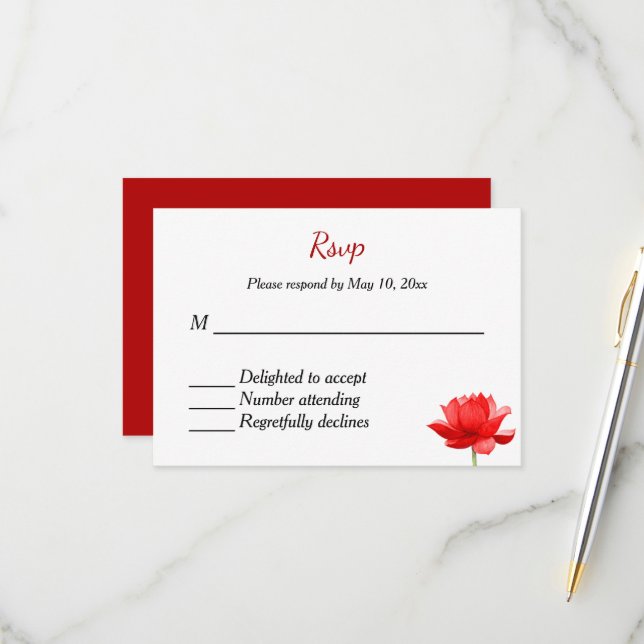 Indian Hindu Wedding Invitation UAWG RSVP Karte (Vorderseite/Rückseite Beispiel)