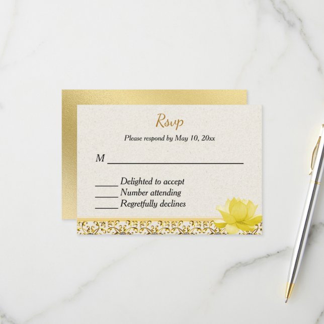 Indian Hindu Wedding Invitation UAWG RSVP Karte (Vorderseite/Rückseite Beispiel)